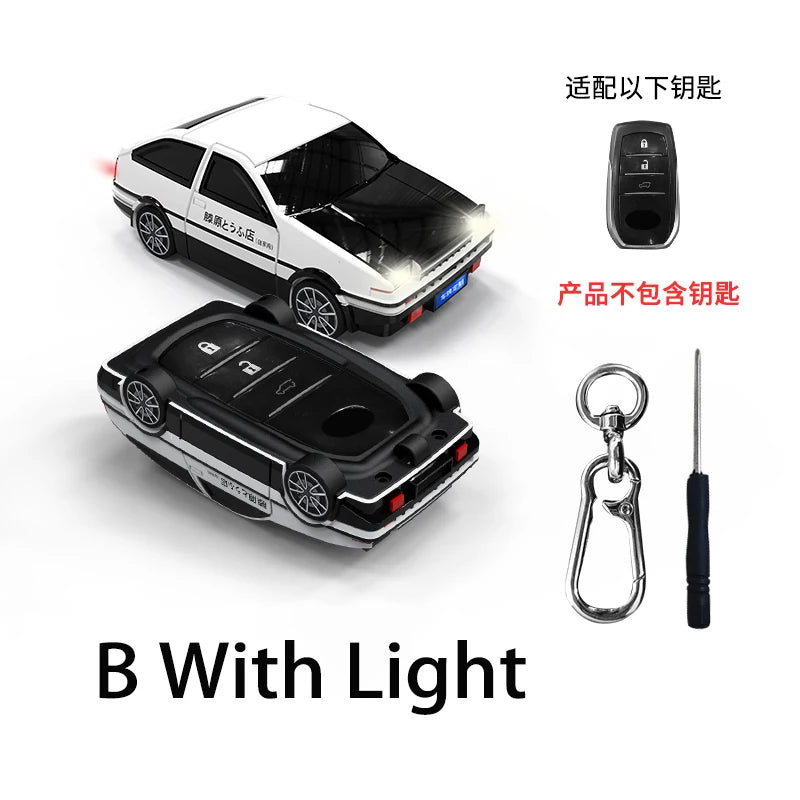 For Toyota AE86 Car Model Key Case for CHR Camry Corolla RAV4 Highlander 2 3 Button Remote Key Chain Cover Fob Holder Keychain