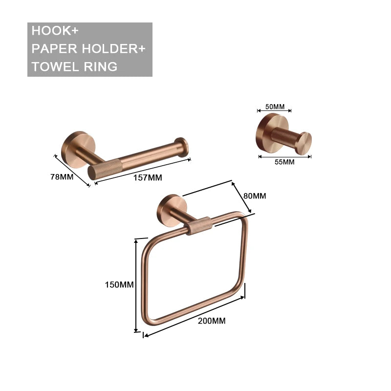 High Quality Soap Dispenser Toilet Brush Holder Toilet Paper Holder Towel Bar Rail Rack Hanger Hook Bathroom Accessories Set