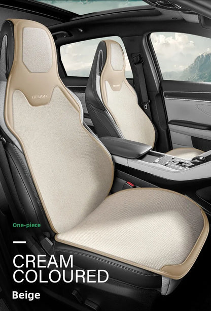 Universal Linen Car Seat Cover Four Season Flax Comfortable Breathable Anti-Slip Car Covers Cushion SUV Sedan Seat Protection