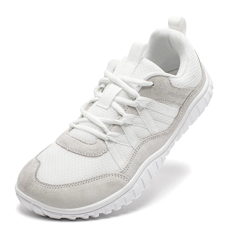HOBIBEAR Wide Toe Walking Shoes Men Women Non Slip Outdoor Sneakers Lace Up Mesh Breathable Running Shoes