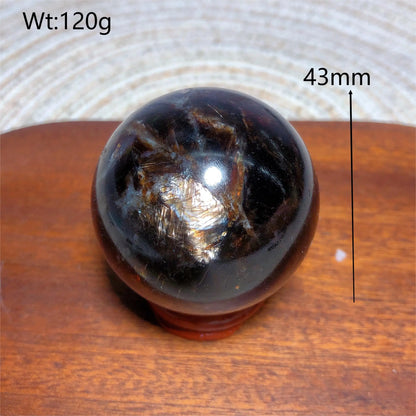 Natural Crystal Phlogopite Golden Flashy Mica Sphere Painting Gemstones Mineral Energy Reiki Home Decorations Gift