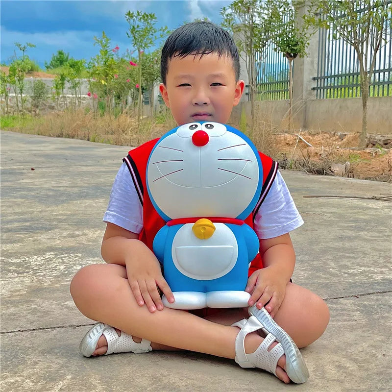 Large Size Doraemon Action Figures Toys Anime Kawaii Piggy Bank Ornament Figurines Decor Pvc Model Toy Statue Kid Birthday Gifts