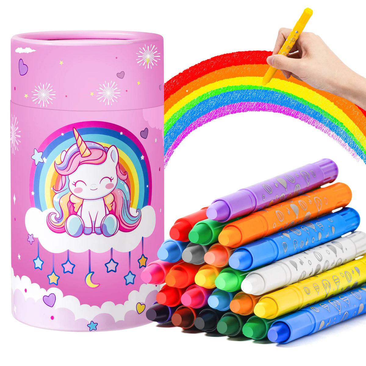 12/24 Colors Twist Crayons for Toddlers Non Toxic Washable Wax Crayons for Kids Art Supplies Drawing Coloring Crayon Set