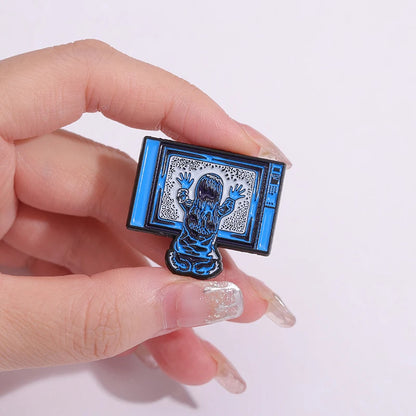 Poltergeist Enamel Pin Custom Thriller Horror Film Gothic Brooches Lapel Badges Cartoon Anime Movies Jewelry Gift For Kid Friend