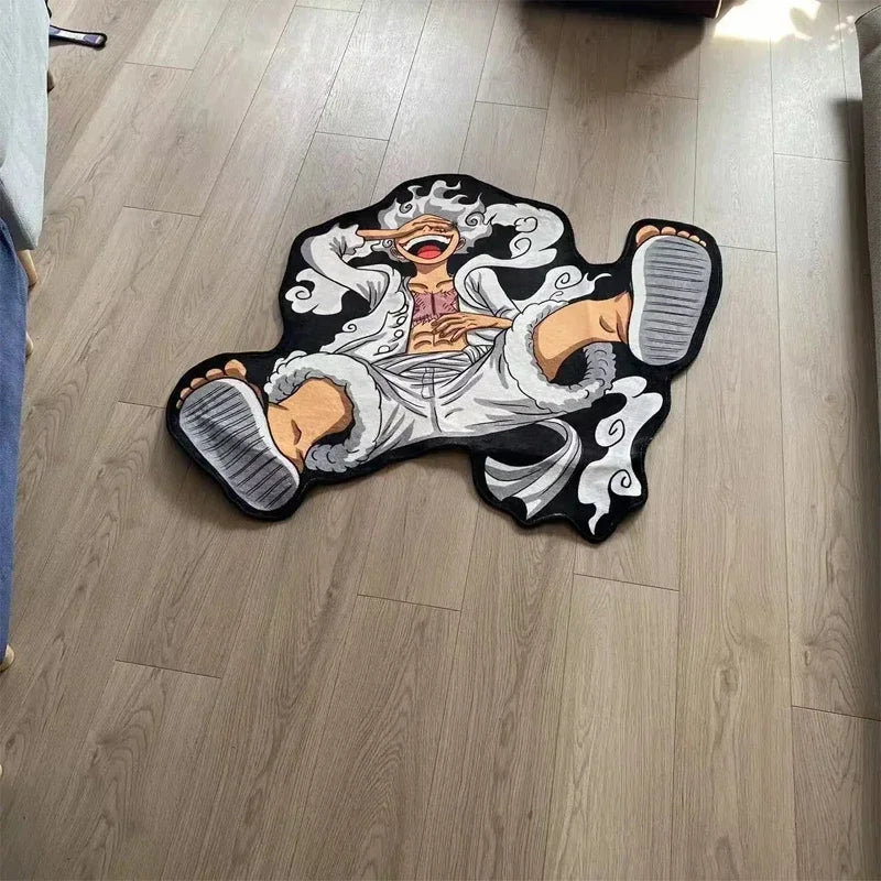 One PIECE Luffy Gear 5 Shaped Anime Room Manga Cartoon Irregular Rug Home Decoration Carpets Non-Slip Mat Sofa Living Room Gift