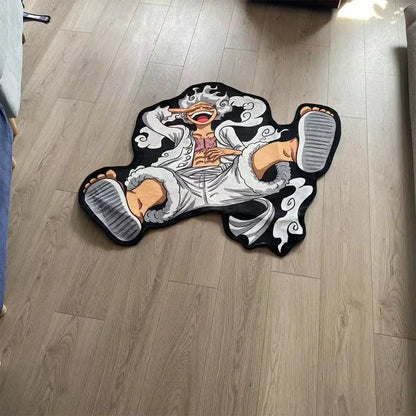 One PIECE Luffy Gear 5 Shaped Anime Room Manga Cartoon Irregular Rug Home Decoration Carpets Non-Slip Mat Sofa Living Room Gift