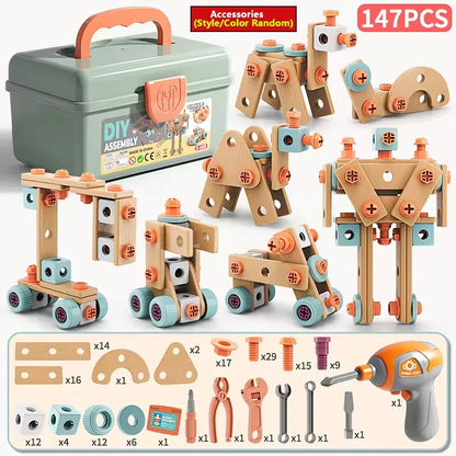 Kids Tool Set Toys DIY Nut Assembly Pretend Play Repair Construction Tool Kit for Toddlers Educational Toys Boys Girls Xmas Gift
