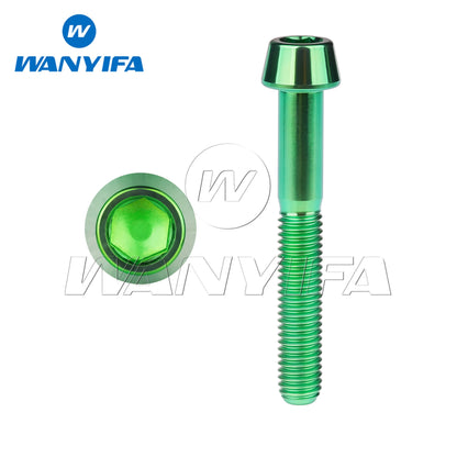 Wanyifa Titanium Bolts M8x 15 20 25 30 35 40 45 50 60 70mm Allen Key Taper Head Screw for Bicycle Motorcycle Car Ti Fastener
