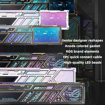 4pcs ASUS ROG GX601S Case Panel Magnet ATX PC Shroud 5V3PIN ARGB DATA Monitor DIY Gamers Refit Chassis Cabinet MOD New Arrival