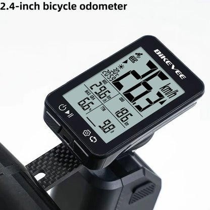 GPS Bike Computer Wireless Bicycle Computer 2.4 LCD Screen Cycling Speedometer Odometer with Auto Backlight and Bracket