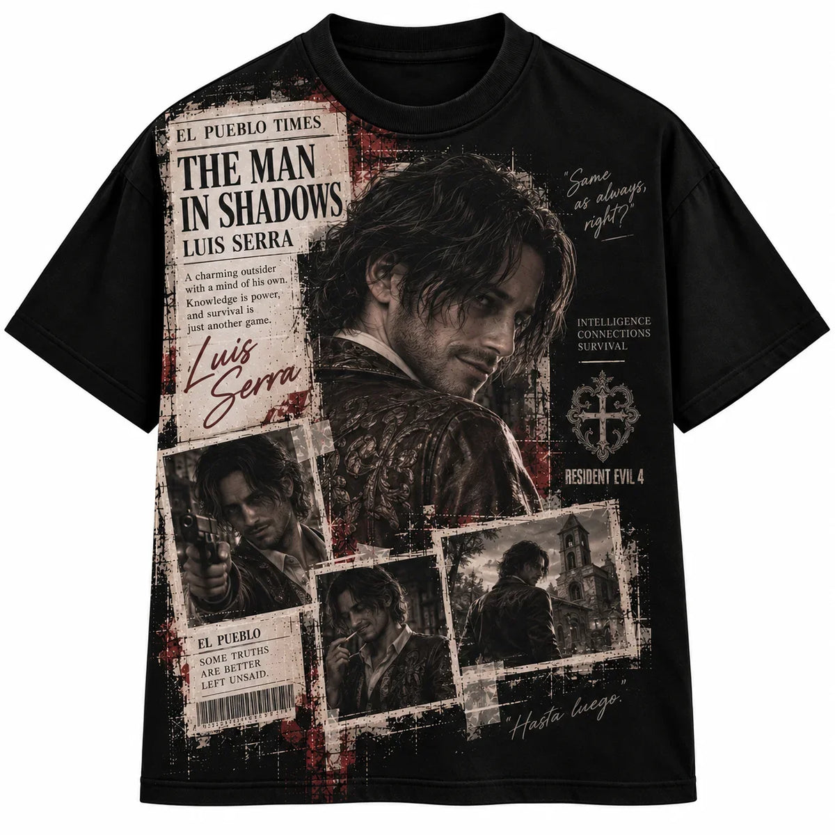 Ada Wong Graphic T‑Shirt, Resident Evil Y2K Streetwear Tee, Vintage Game Character Print Casual Loose Unisex Short Sleeve Top