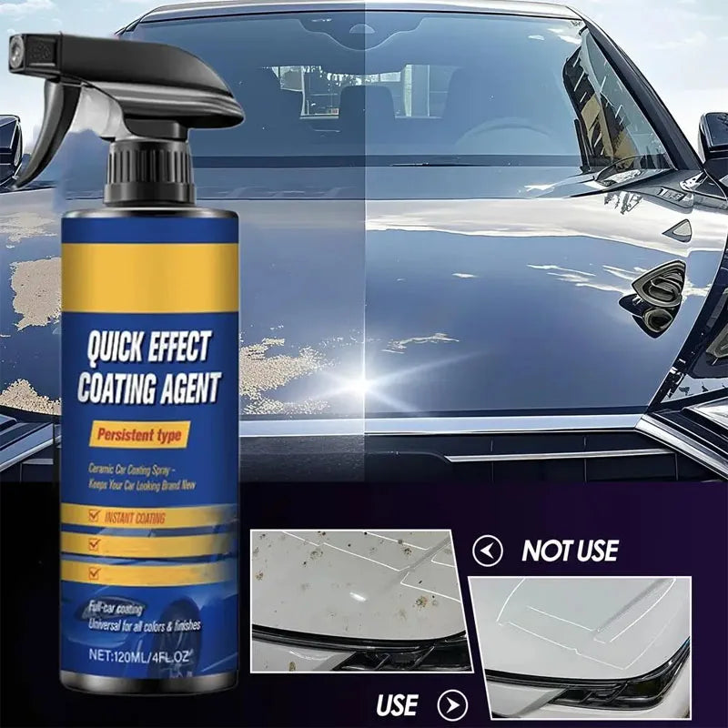 Car Coating Spray Quick Effect Coating Agent 120ML Car Polish Quickly Coat Car Scratch Wax Polish Spray Waterless Wash
