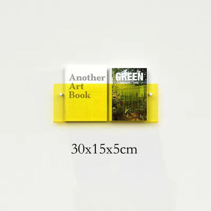 12 Color Acrylic Brochure Holder Wall Mount Magazine Rack Pamphlet Stand Floating Bookshelves Hang Display Literature Organizer