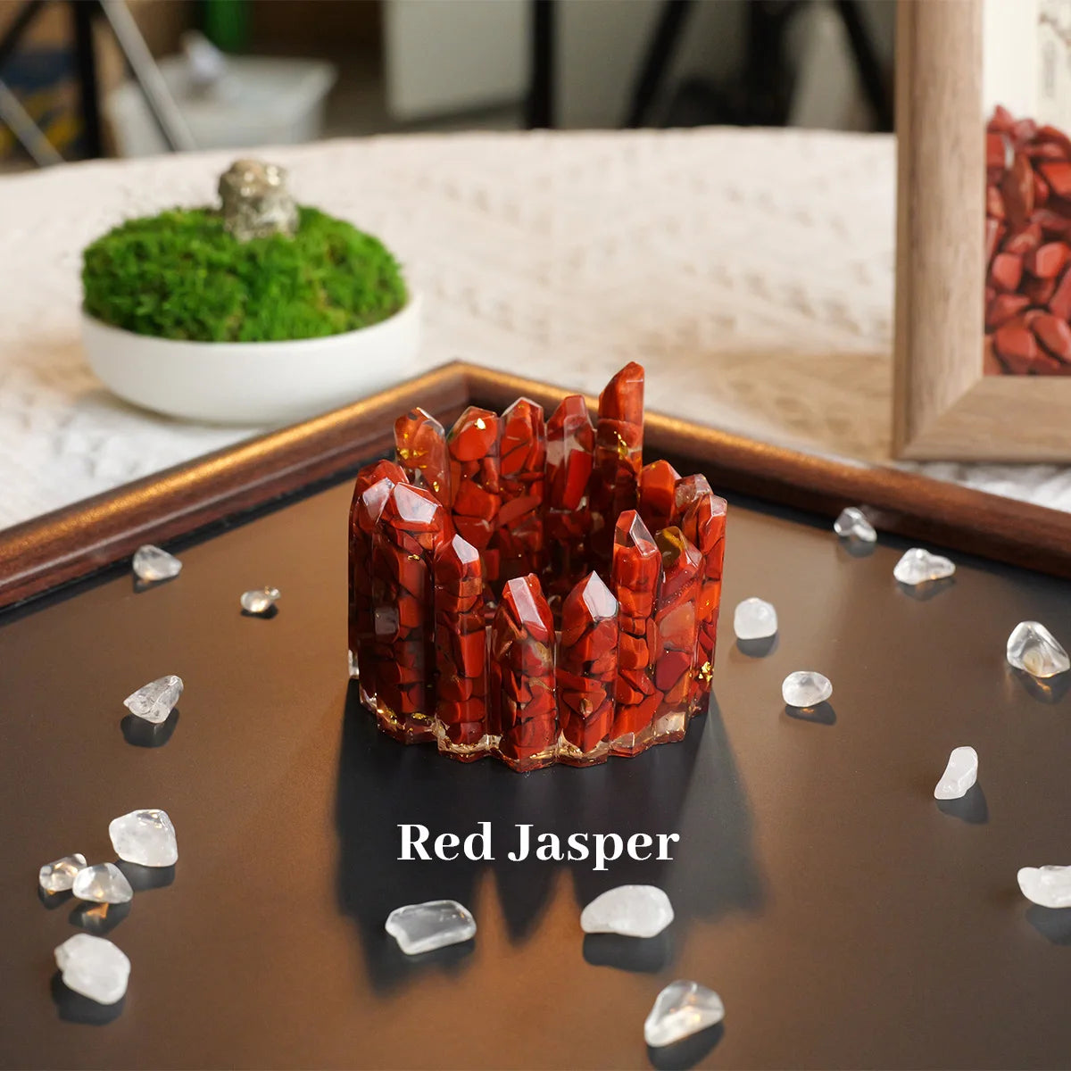1PC Natural Crystal Energy Generator degaussing Bowl Reiki Healing Chakra Resin Meditation Point Room Decor For Mother Day Gift