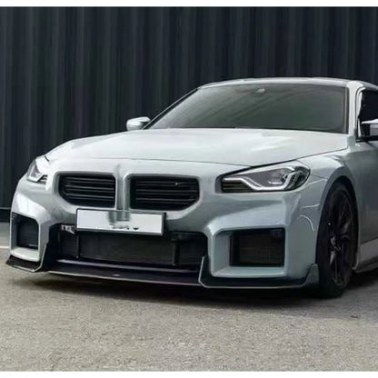For BMW M2 G87 2022+ Carbon Fiber Car Front Bumper Diverter Spoiler Diffuser Front lip chin Shunt AD Style body kit