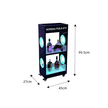 Mobile Stainless Steel LED Champagne Wine Rack Bar Lighting Import Liquor Display Cabinet Pub Liquor Display Cabinet