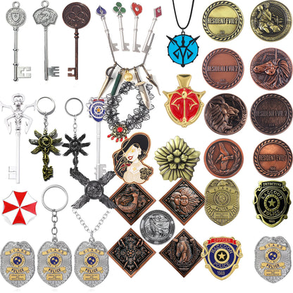 Game Resident Evil Raccoon City Badge Keychain STARS Brooch 1969 Police Badge Pin Hat Lapel Clothing Accessories Souvenir Badge
