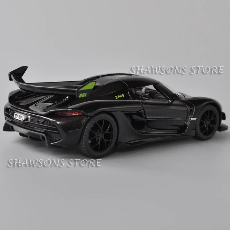 1:32 Scale Diecast Model Car Toys Koenigsegg Jesko Miniature Replica Pull Back Sound Light