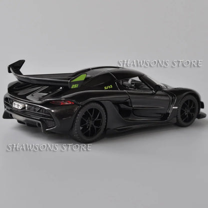 1:32 Scale Diecast Model Car Toys Koenigsegg Jesko Miniature Replica Pull Back Sound Light