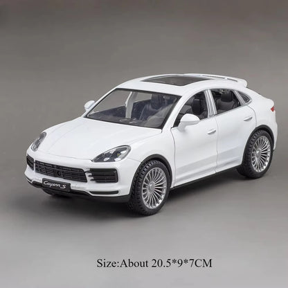 1:24 911 GT3 RSR Cayenne Car Toys Diecast Alloy Model Doors Opened with Sound Light Pull Back Vehices Children's Gift Collection