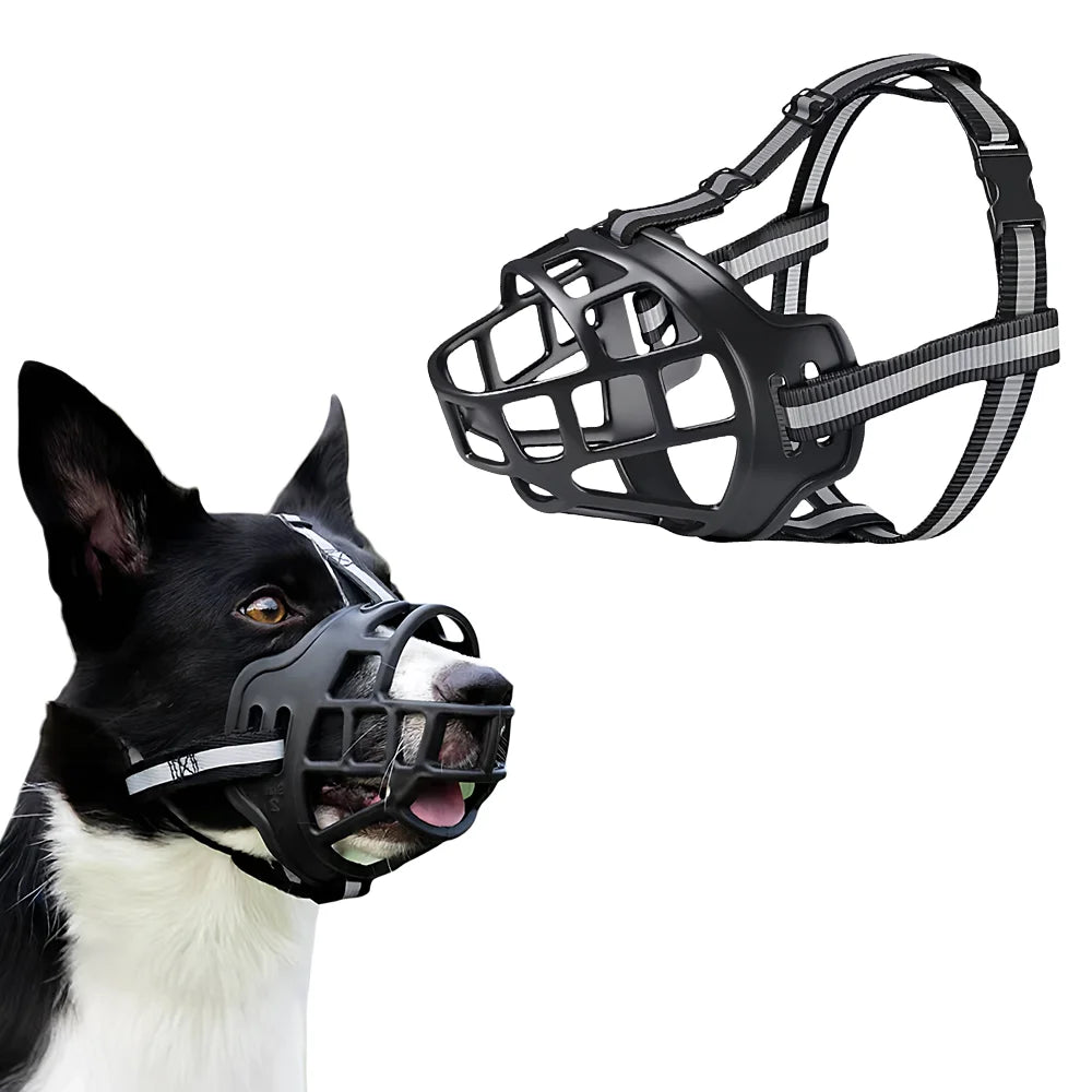 Reflective Dog Muzzle, Pet Anti-Bite Bark Mask for Medium Large Dogs, Pet Dog Bark Stopper, 1PC