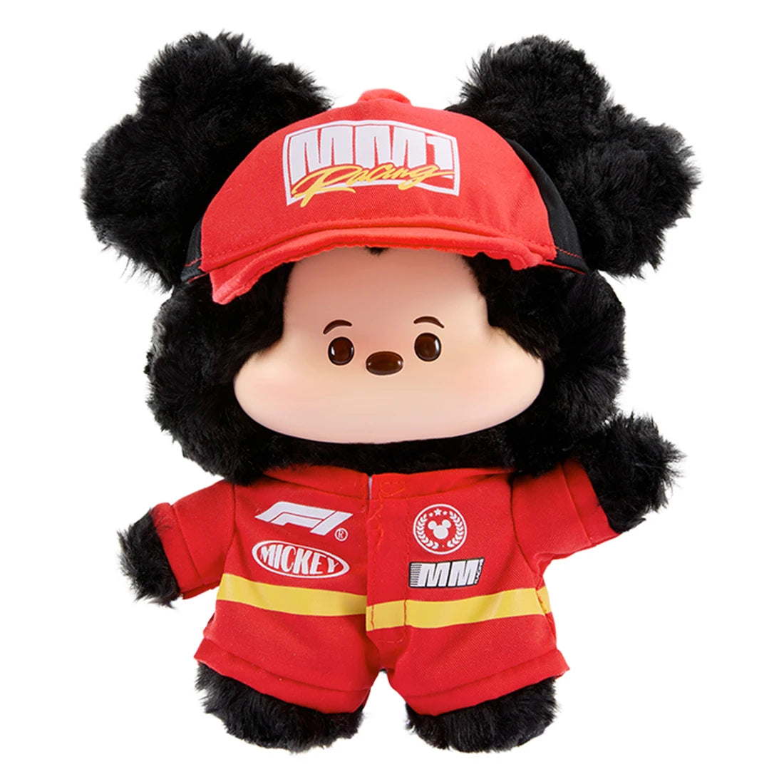 MINISO Disney Mickey Mouse F1 Racing Keychain Pendant Vinyl Plush Doll Bag Charm Collectible Toy Speed Life Series Gift