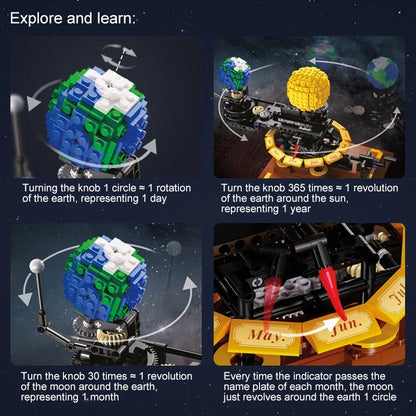865 Pcs Cada MOC City Solar System Earth and Sun Clock Building Blocks Science Experiment Education Bricks Toys Boys Gifts