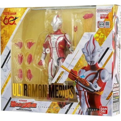 Bandai Ultraman Mebius Ultraman Hikari 20th Anniversary 60th Super Articulated Voice Activated Action Figure Set For Anime Fans