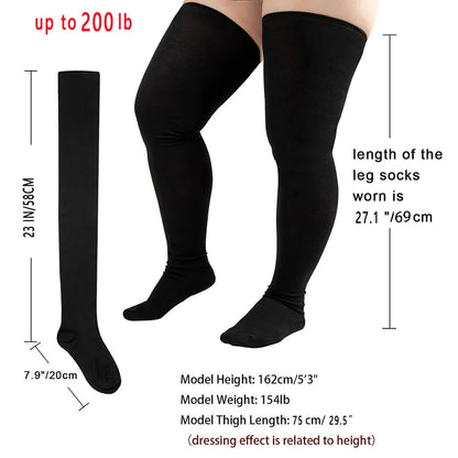 1 Pair Plus Size Thigh High  Compression Socks Up To 200lb Striped Over Knee Long Boot Stockings  Leg Warmers for Cosplay,Sports