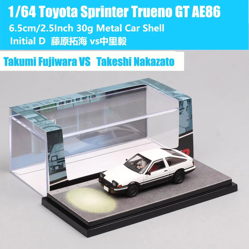 HJ64 1:64 Scale Toyota Sprinter Trueno GT APEX AE86 JDM Corolla Levin Car Model Diecasts & Toy Vehicles Hobby Japan Inital D