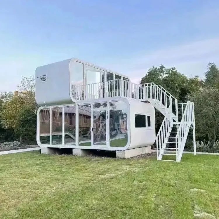 Custom Mobile Working House Space Capsule Home Office Pod Two Floor Apple Cabin House 2 Storey