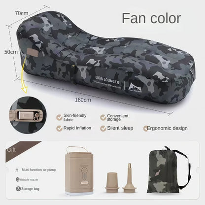 One Click Automatic Inflatable Lounge Chair, Lightweight Inflatable Sofa for Travel - USB Rechargeable, Outdoor Camping Sofa Bed