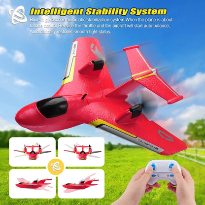 ZY425 RC Plane 2CH Water Air Remote Control Aircraft EPP Foam RC Glider Airplane Boys Toys for Children