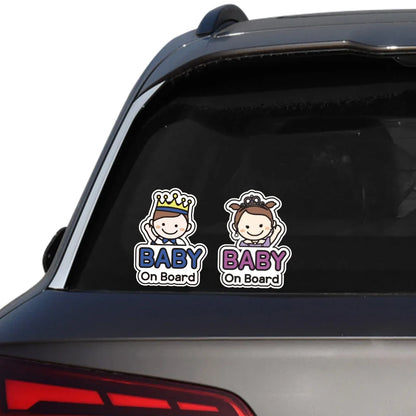 Baby on Board Car Sticker Creative Cartoon Cute Warning Sign Safety Vinyl Decal Auto Rear Window Windshield Decor Accessories