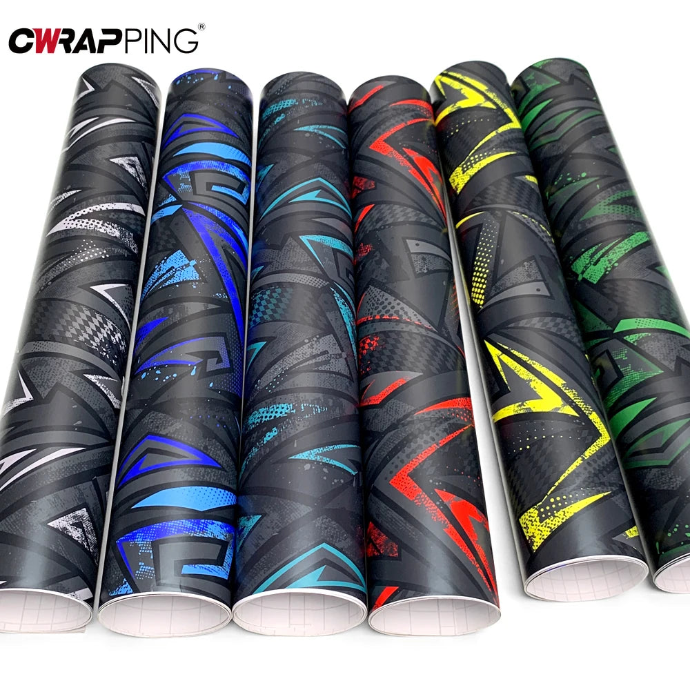 Car Adhesive Vinyl for Motorcycle Triangle Car Wrapping Film Cyberpunk Skateboards DIY Waterproof Vinyl Sticker Decals Graphics