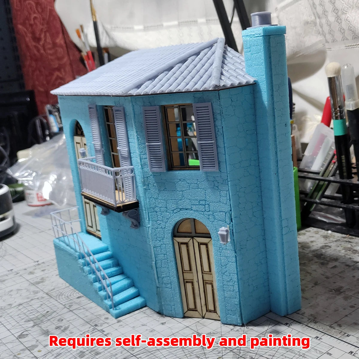 1/35 Scale Model Kit Self‑Assembly Miniature Architectural Building European Tuscan Country House Architecture Diorama Scenery