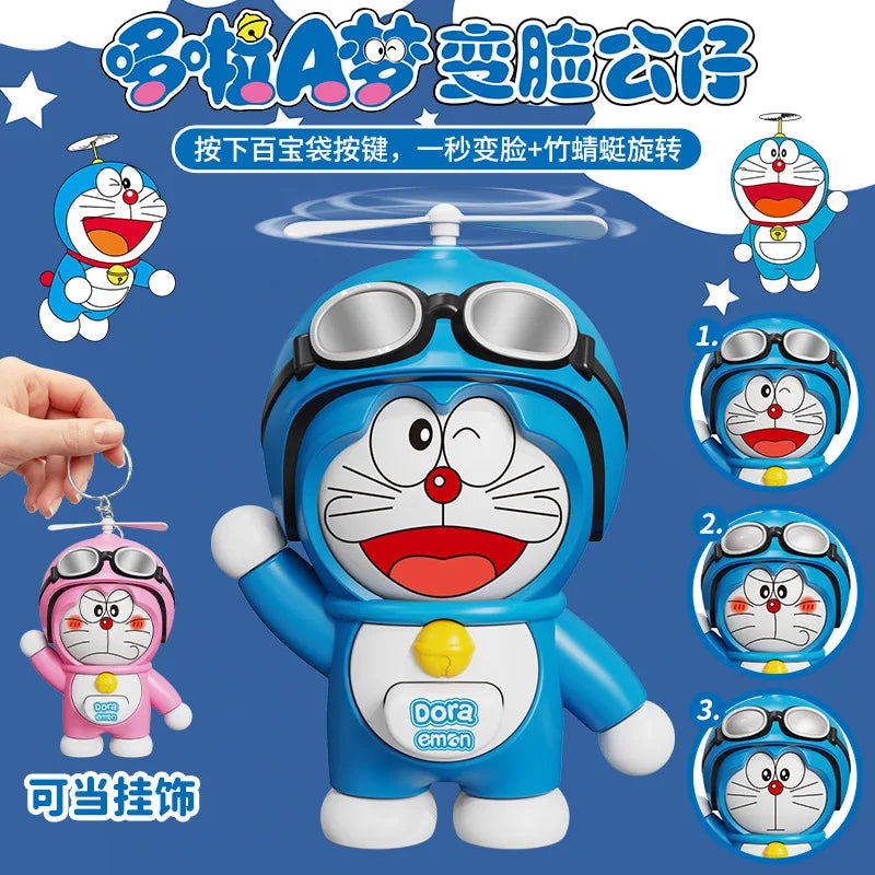 New Cartoon Doraemon Face Changing Toy Pendant Keychain Accessories Unzipping Jewelry Students Keychain Pendant Gift Toys