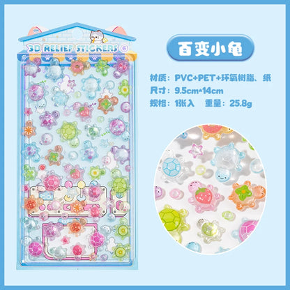 1Pc/Pack Cute 3D Embossed Stickers Material Perfect For Handmade Diy Scrapbooking Journaling Supplies Phone Case Photo Frame