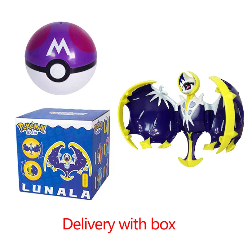 Pokemon Figure Dragonite Gengar Mew Snorlax Lapras Pokeball Elf Ball Deformation Toy Pikachu Monster Educational Doll Kids Gift