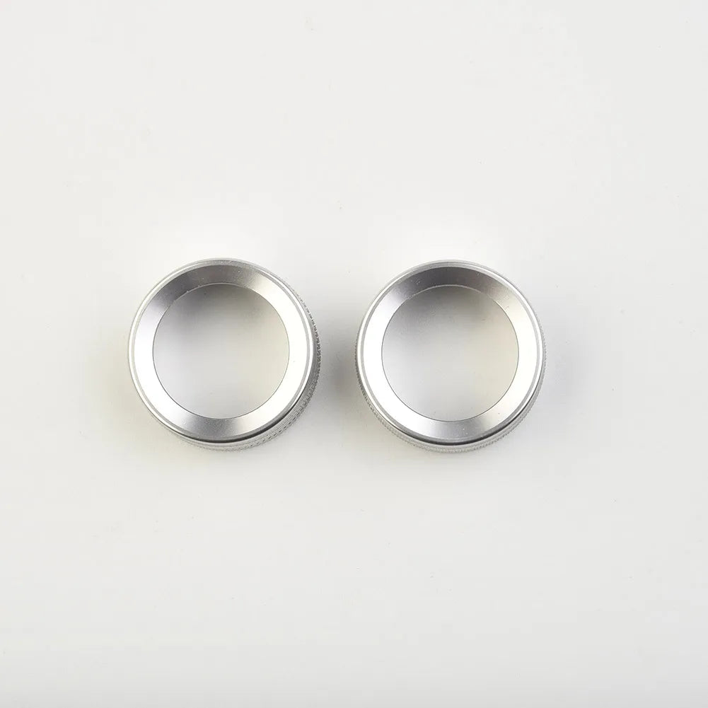2pcs For Porsche Car Volume Radio Knob Cover Chrome Silver For Porsche For Cayenne For 911 For Panamera For Macan