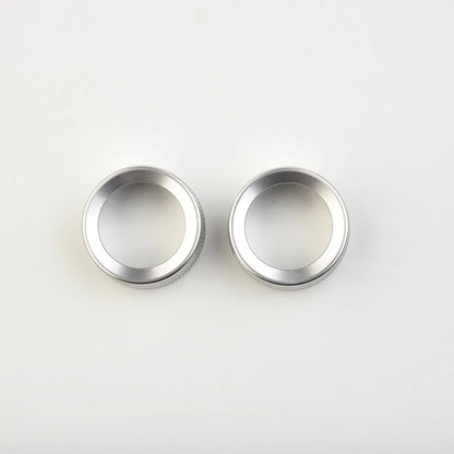 2pcs For Porsche Car Volume Radio Knob Cover Chrome Silver For Porsche For Cayenne For 911 For Panamera For Macan