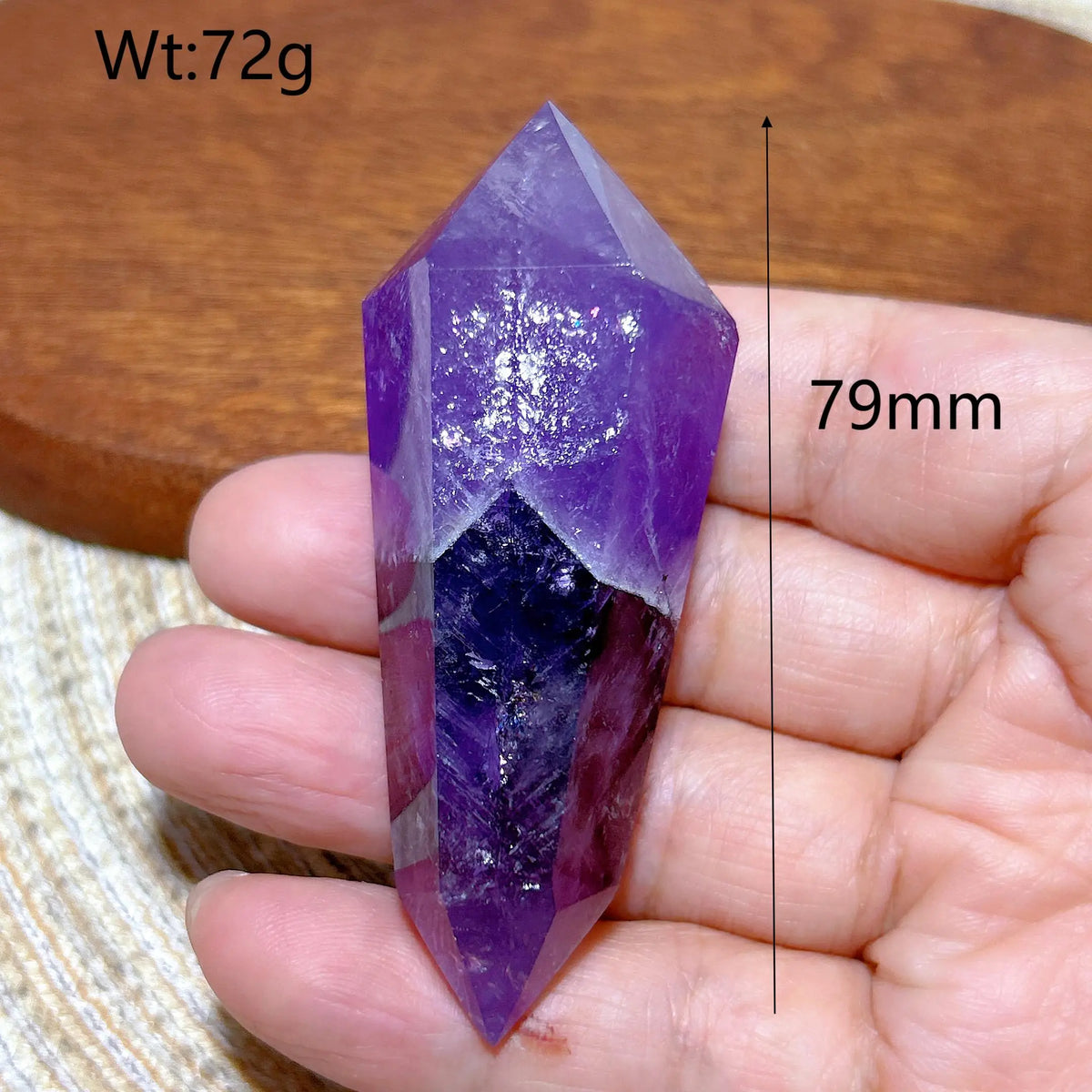 Natural Crystal Two Color Amethyst Double Point Tower Healing Rainbow High Quality Gemstones Energy Home Decorations Gift
