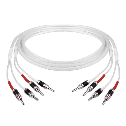 YYAUDIO One Pair High-end 7N OCC Silver Plated Speaker Cable For Hi-fi Systems Y Plug Banana Plug Speaker Cable