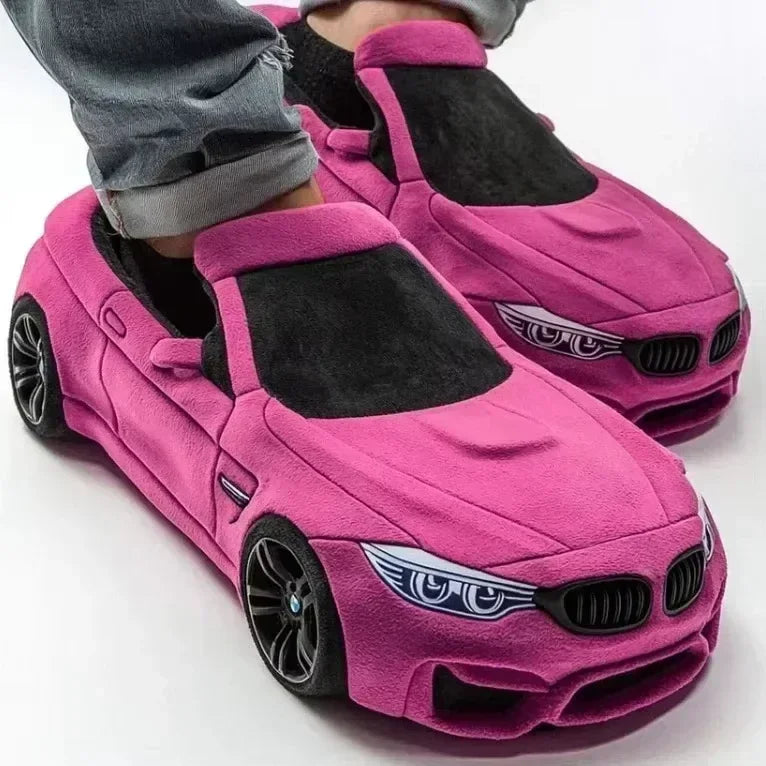 2026 Fun Vehicle Shape Car Plush Slippers For BMW Slippers Stuffed Shoes Women Men Valentine's Day Gifts Indoor House Zapatillas