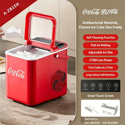 Coca Cola Electric Ice Maker Multi-functional Automatic Ice Making Machine for Home Kitchen Office Portable Ice Machine