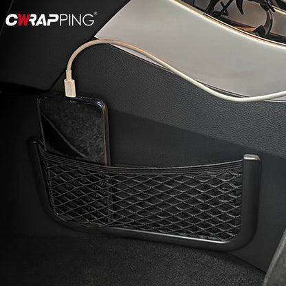 Car Organizer Mesh Storage Bag Net Pocket Mobile Phone Holder Multi Function Car Storage Net for RV Truck SUV Car Accessories
