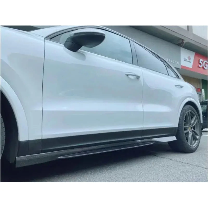 Real Carbon Fiber Body Kit For Porsche Cayenne Coupe 2018-2023 Front Bumper Lip Bear Trunk Diffuser Side Skirt Spoiler