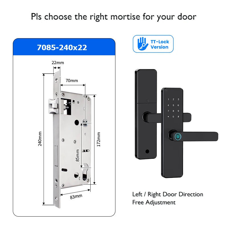 Bluetooth TTLock App Fingerprint Door Lock Code Card Key Touch Screen Smart Door Lock Security Digital Electronic Lock For Home