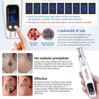 Handheld Skin Care Beauty Tool Spot Fading Dark Area Brightening Face Device with Display Portable Gentle Light Technology Wand