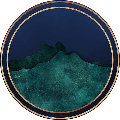 New Chinese Style Round Carpets for Living Room Home Decor Anti-Slip Floor Mat Bedroom Bedside Rug Art Studio Large Area Carpet
